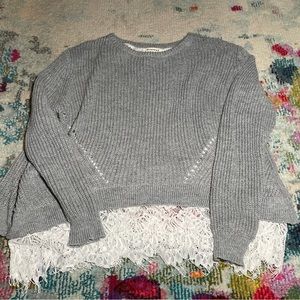 Beautiful lacy grey sweater